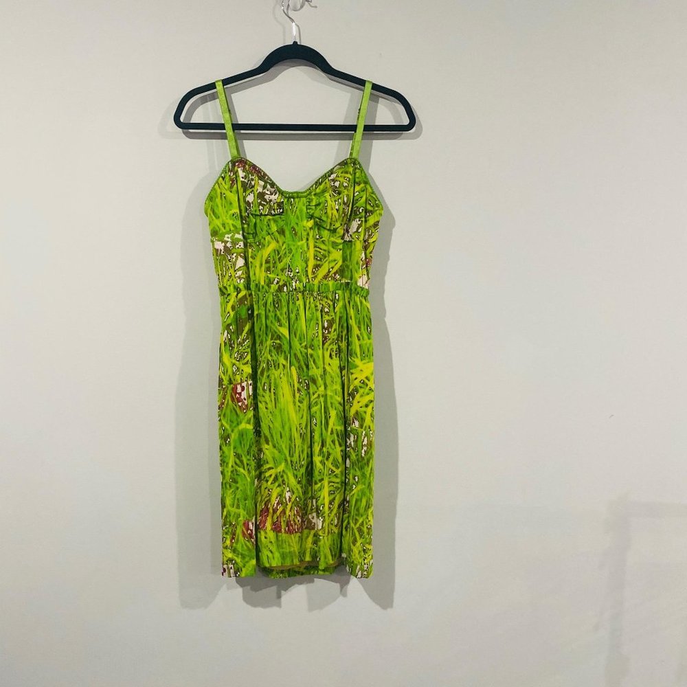 Tracy Reese Green and Brown Mini Dress